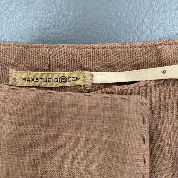 Max Studio Wide Leg Trousers Tan Size 6 - Picture 2 of 4